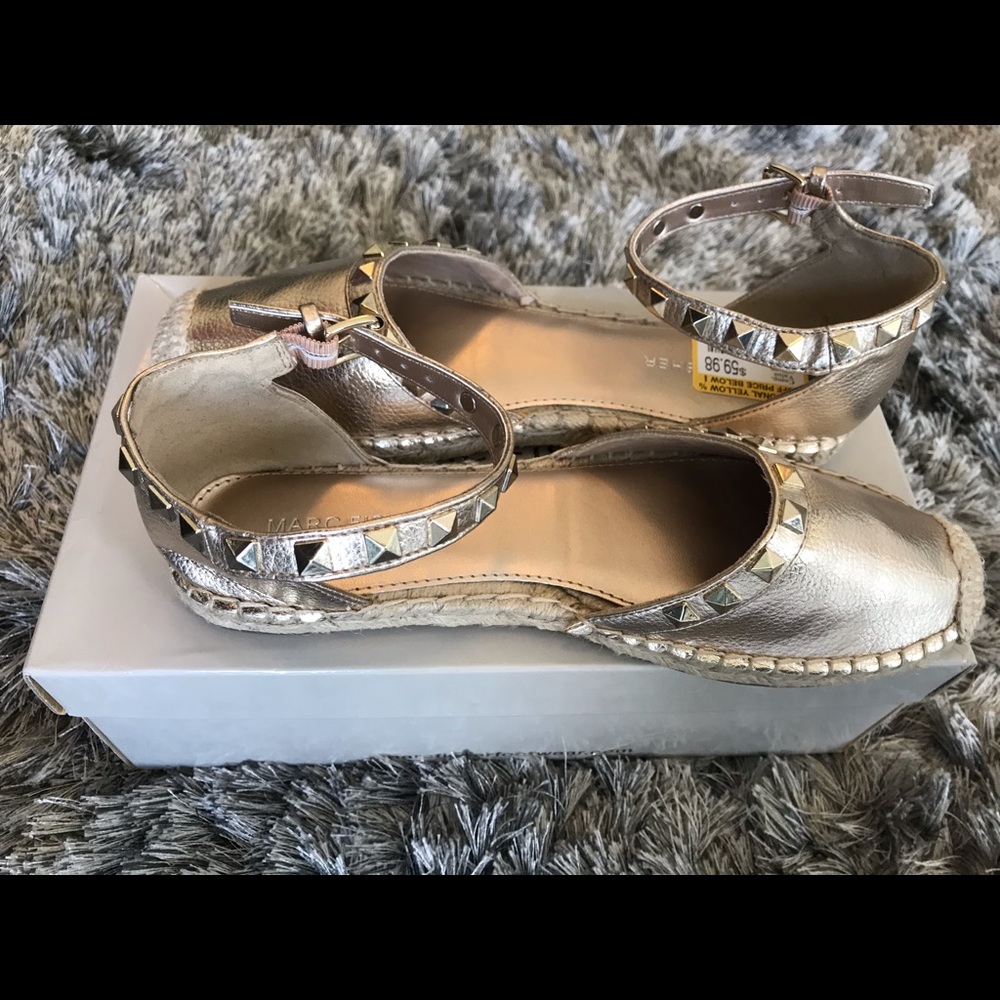 Marc Fisher Gold Espadrille Flat